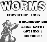 Worms title screen for GameBoy